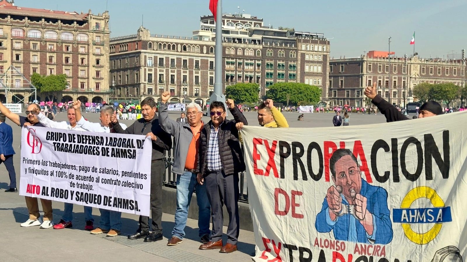 Llevan obreros de AHMSA protesta a Ciudad de México; exigen apoyo económico